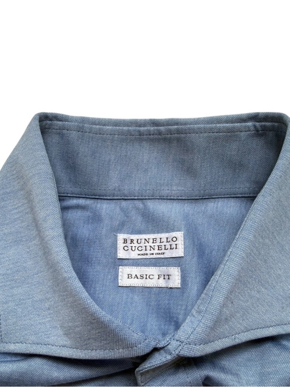 Brunello Cucinelli Basic Fit Sky Blue Long-Sleeve Button Shirt Sz Large - Picture 3 of 5